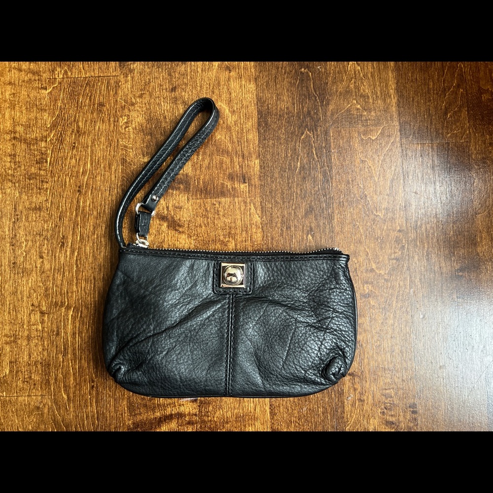 Banana Republic black leather clutch